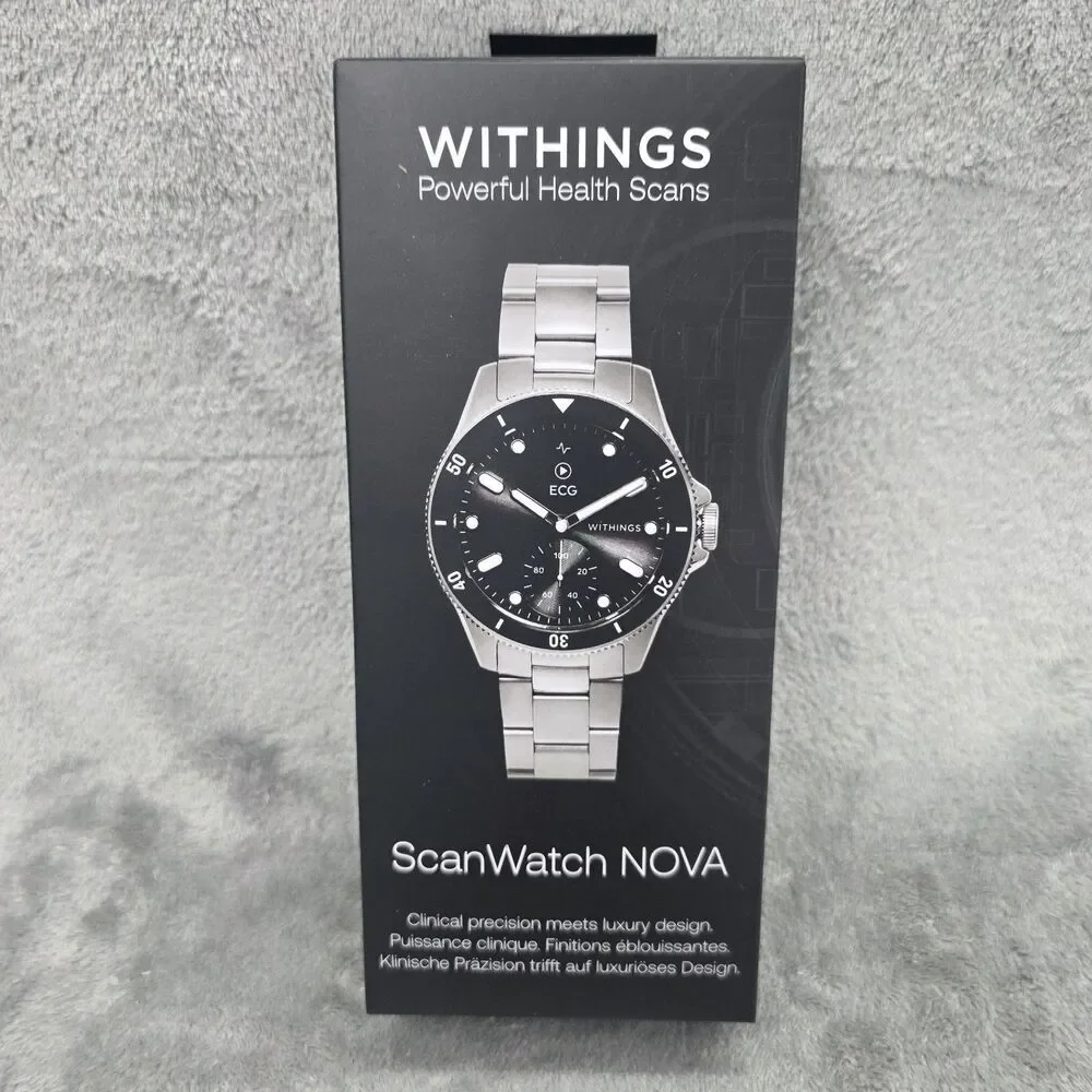 Withings ScanWatch Nova 42mm Black Dial & Stainless Steel Bracelet HWA10